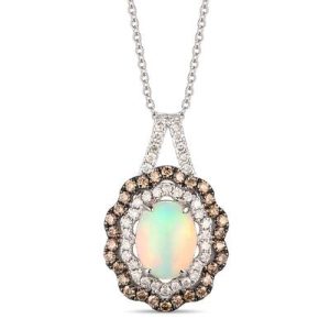 Le Vian® Pendant featuring 1 cts. Neopolitan Opal™, 1/3 cts. Chocolate Diamonds® , 1/4 cts. Nude Diamonds™ set in 14K Vanilla Gold®