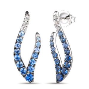 Le Vian Ombre Earrings featuring 1 cts. Denim Ombré®, 1/8 cts. White Sapphire, set in 14K Vanilla Gold®
