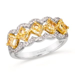 Le Vian® Ring featuring 1 3/4 cts. Fancy Light Yellow Diamond , 3/8 cts. Vanilla Diamonds® set in 14K Two Tone Gold