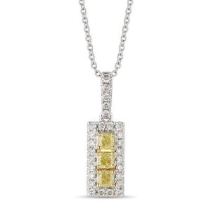 Le Vian® Pendant featuring 1/3 cts. Fancy Yellow Diamond , 1/5 cts. Nude Diamonds™ set in 14K Two Tone Gold