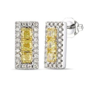 Le Vian® Earrings featuring 5/8 cts. Fancy Light Yellow Diamond , 1/3 cts. Nude Diamonds™ set in 14K Two Tone Gold