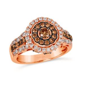 Le Vian® Ring featuring 5/8 cts. Chocolate Diamonds®, 1/2 cts. Nude Diamonds™ set in 14K Strawberry Gold®