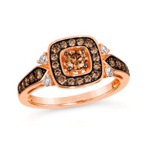 Le Vian Chocolatier® Ring featuring 5/8 cts. Chocolate Diamonds®, 1/8 cts. Vanilla Diamonds® set in 14K Strawberry Gold®