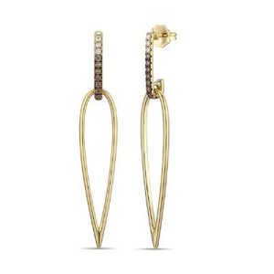 Le Vian Ombre Earrings featuring 1/4 cts. Chocolate Ombré Diamonds® , 1/20 cts. Vanilla Diamonds® set in 14K Honey Gold™