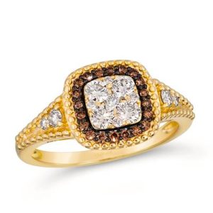 Le Vian® Ring featuring 1/2 cts. Nude Diamonds™ , 1/6 cts. Chocolate Diamonds® set in 14K Honey Gold™