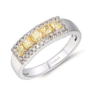 Le Vian® Ring featuring 1/2 cts. Fancy Yellow Diamond , 1/4 cts. Nude Diamonds™ set in 14K Two Tone Gold