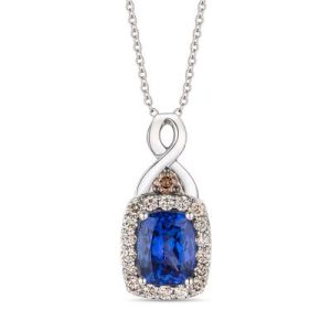Le Vian® Pendant featuring 2 cts. Blueberry Tanzanite®, 1/10 cts. Chocolate Diamonds® , 3/8 cts. Nude Diamonds™ set in 14K Vanilla Gold®