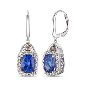 Le Vian® Earrings featuring 2 1/2 cts. Blueberry Tanzanite®, 1/8 cts. Chocolate Diamonds® , 5/8 cts. Nude Diamonds™ set in 14K Vanilla Gold®