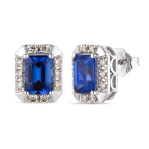 Le Vian® Earrings featuring 1 5/8 cts. Blueberry Tanzanite®, 1/3 cts. Nude Diamonds™ set in 14K Vanilla Gold®