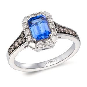 Le Vian® Ring featuring 7/8 cts. Blueberry Tanzanite®, 1/5 cts. Chocolate Diamonds® , 1/6 cts. Nude Diamonds™ set in 14K Vanilla Gold®