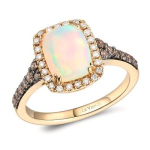Le Vian® Ring featuring 1 cts. Neopolitan Opal™, 1/4 cts. Chocolate Diamonds® , 1/6 cts. Nude Diamonds™ set in 14K Honey Gold™