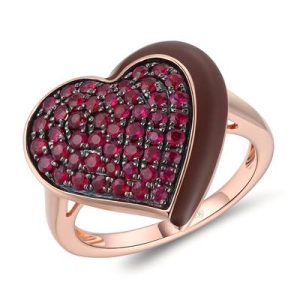 Godiva x Le Vian Ring featuring 7/8 cts. Passion Ruby™, Enamel, set in 14K Strawberry Gold®