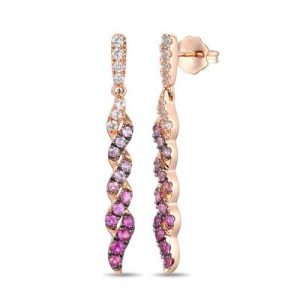 Le Vian® Earrings featuring 5/8 cts. Pink Sapphire Ombre, 1/4 cts. White Sapphire, set in 14K Strawberry Gold®