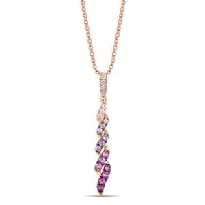 Le Vian® Pendant featuring 3/8 cts. Pink Sapphire Ombre, 1/8 cts. White Sapphire, set in 14K Strawberry Gold®