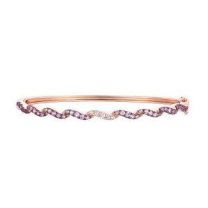 Le Vian Ombre Bangle featuring 1 cts. Pink Sapphire Ombre, 1/10 cts. White Sapphire, set in 14K Strawberry Gold®