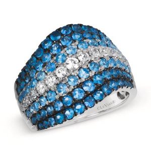 Le Vian Ombre Ring featuring 2 cts. Denim Ombré®, 1/2 cts. White Sapphire, set in 14K Vanilla Gold®
