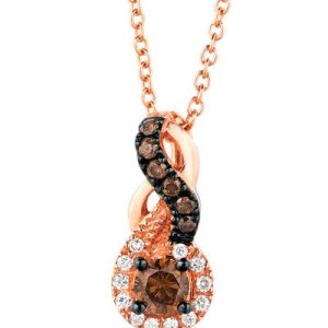 Le Vian Chocolatier® Pendant featuring 1/5 cts. Chocolate Diamonds® , 1/20 cts. Vanilla Diamonds® set in 14K Strawberry Gold®