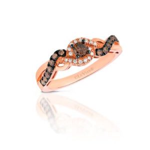 Le Vian Chocolatier® Ring featuring 1/3 cts. Chocolate Diamonds® , 1/20 cts. Vanilla Diamonds® set in 14K Strawberry Gold®