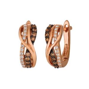 Le Vian Chocolatier® Earrings featuring 1/4 cts. Chocolate Diamonds® , 1/8 cts. Vanilla Diamonds® set in 14K Strawberry Gold®