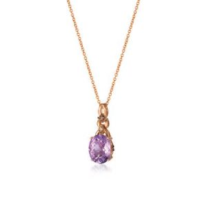 Le Vian Chocolatier® Pendant featuring 2 cts. Grape Amethyst™, 1/20 cts. Chocolate Diamonds® , Vanilla Diamonds® set in 14K Strawberry Gold®