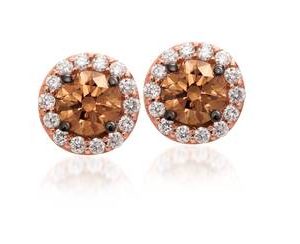 Le Vian Chocolatier® Earrings featuring 3/8 cts. Chocolate Diamonds® , 1/6 cts. Vanilla Diamonds® set in 14K Strawberry Gold®