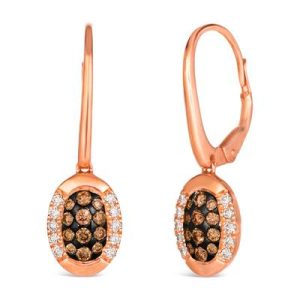 Le Vian® Earrings featuring 1/3 cts. Chocolate Diamonds® , 1/5 cts. Nude Diamonds™ set in 14K Strawberry Gold®