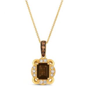 Le Vian® Pendant featuring 1 1/6 cts. Chocolate Quartz®, 1/10 cts. Chocolate Diamonds® , 1/5 cts. Nude Diamonds™ set in 14K Honey Gold™
