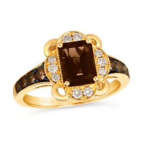 Le Vian® Ring featuring 1 1/6 cts. Chocolate Quartz®, 1/3 cts. Chocolate Diamonds® , 1/5 cts. Nude Diamonds™ set in 14K Honey Gold™