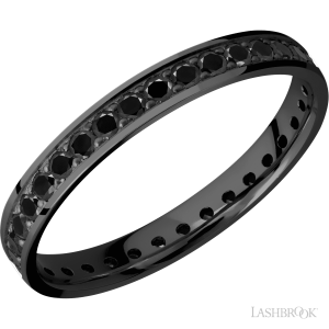 Lashbrook Zirconium with Polish Finish and 14K Rose Gold Inlay Wedding Bands