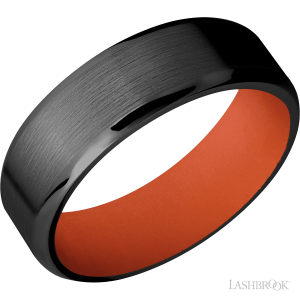 Lashbrook Zirconium with Polish, Polish Finish Wedding Bands