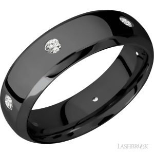Lashbrook Zirconium with Polish, Polish Finish Wedding Bands