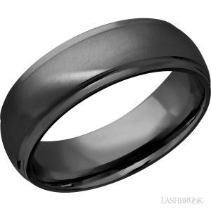Lashbrook Zirconium with Polish, Polish Finish Wedding Bands