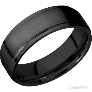 Lashbrook Zirconium with Polish, Polish Finish Wedding Bands