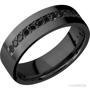 Lashbrook Zirconium with Polish Finish Wedding Bands