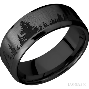 Lashbrook Zirconium with Satin, Polish Finish Wedding Bands
