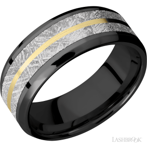 Lashbrook Zirconium with Polish, Polish Finish Wedding Bands