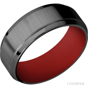 Lashbrook Zirconium with Polish, Polish Finish Wedding Bands