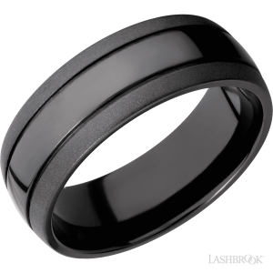 Lashbrook Zirconium with Polish, Polish Finish Wedding Bands