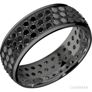 Lashbrook Zirconium with Polish Finish Wedding Bands