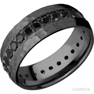 Lashbrook Zirconium with Polish Finish Wedding Bands