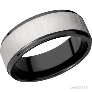 Lashbrook Zirconium with Polish, Polish Finish Wedding Bands