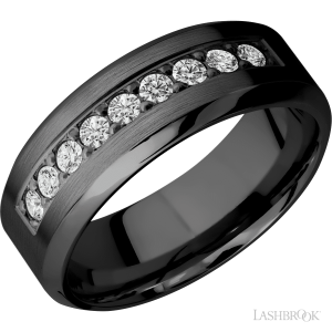 Lashbrook Zirconium with Polish, Polish Finish Wedding Bands