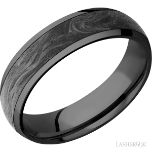 Lashbrook Zirconium with Polish Finish and Forged Carbon Fiber Inlay Wedding Bands