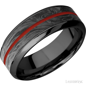 Lashbrook Zirconium with Polish, Polish Finish Wedding Bands