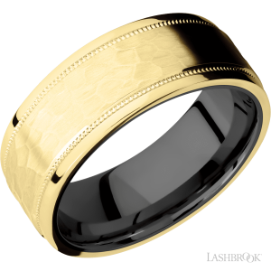 Lashbrook 14K Yellow Gold with Polish, Polish Finish and Zirconium Wedding Bands