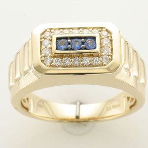 Le Vian® Ring featuring 1/8 cts. Blueberry Sapphire™, 1/4 cts. Vanilla Diamonds® set in 14K Honey Gold™