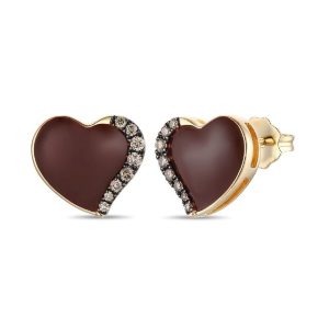 Godiva x Le Vian Earrings featuring Enamel, 1/6 cts. Chocolate Diamonds® set in 14K Honey Gold™