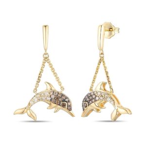 Le Vian Ombre Earrings featuring 1/3 cts. Chocolate Ombré Diamonds® , 1/20 cts. Vanilla Diamonds® set in 14K Honey Gold™