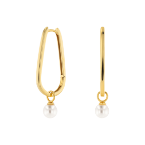 Movado Pearl Teardrop Hoop Earring