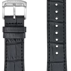 Black Croc-Embossed Leather Strap